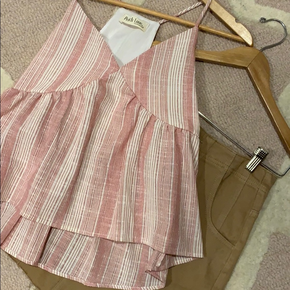 Striped peplum top